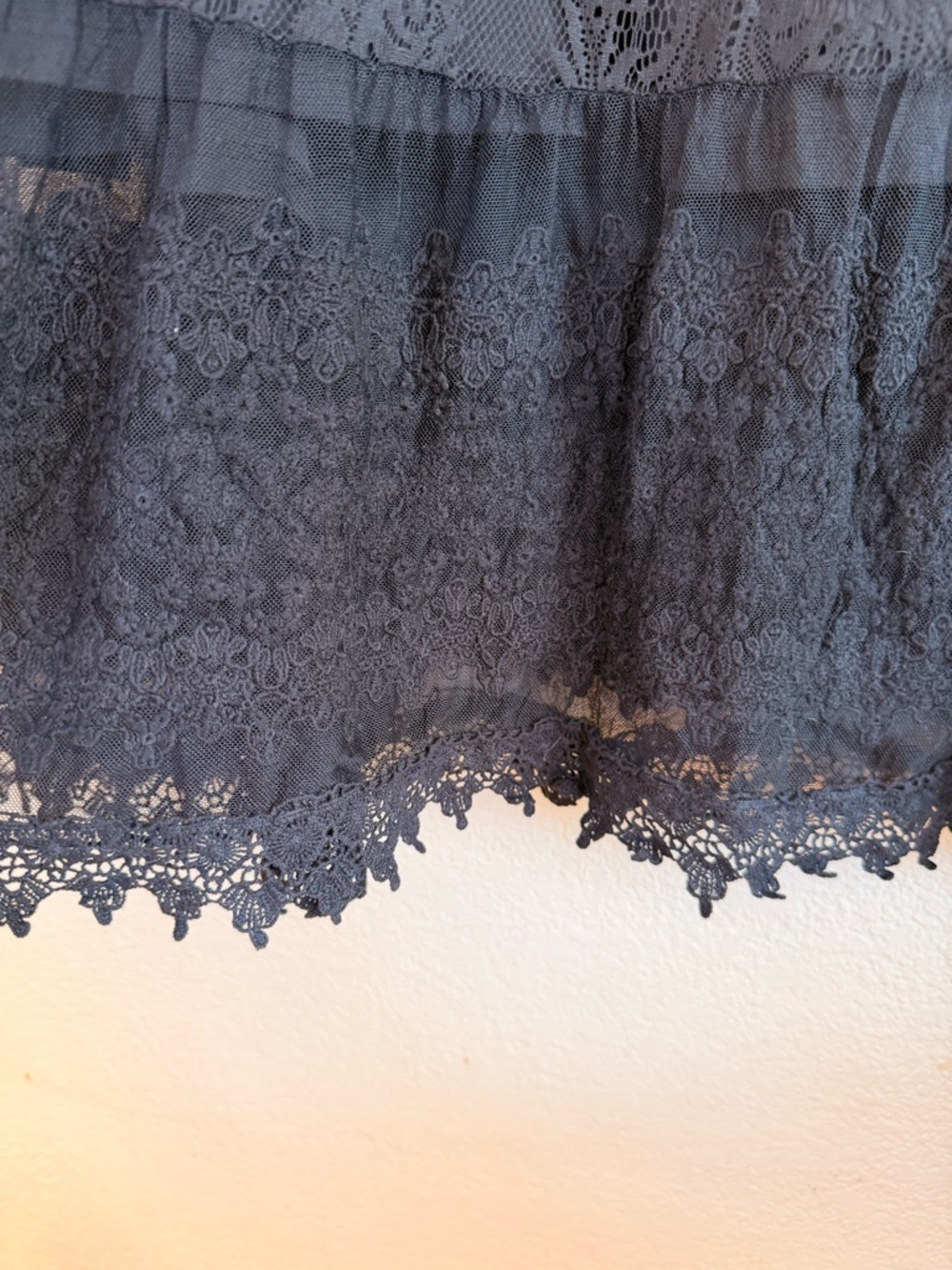 Torrid Lace Black Whimsigoth Full Lined Tiered Flowy Bohemian Skirt 1X - Picture 5 of 12